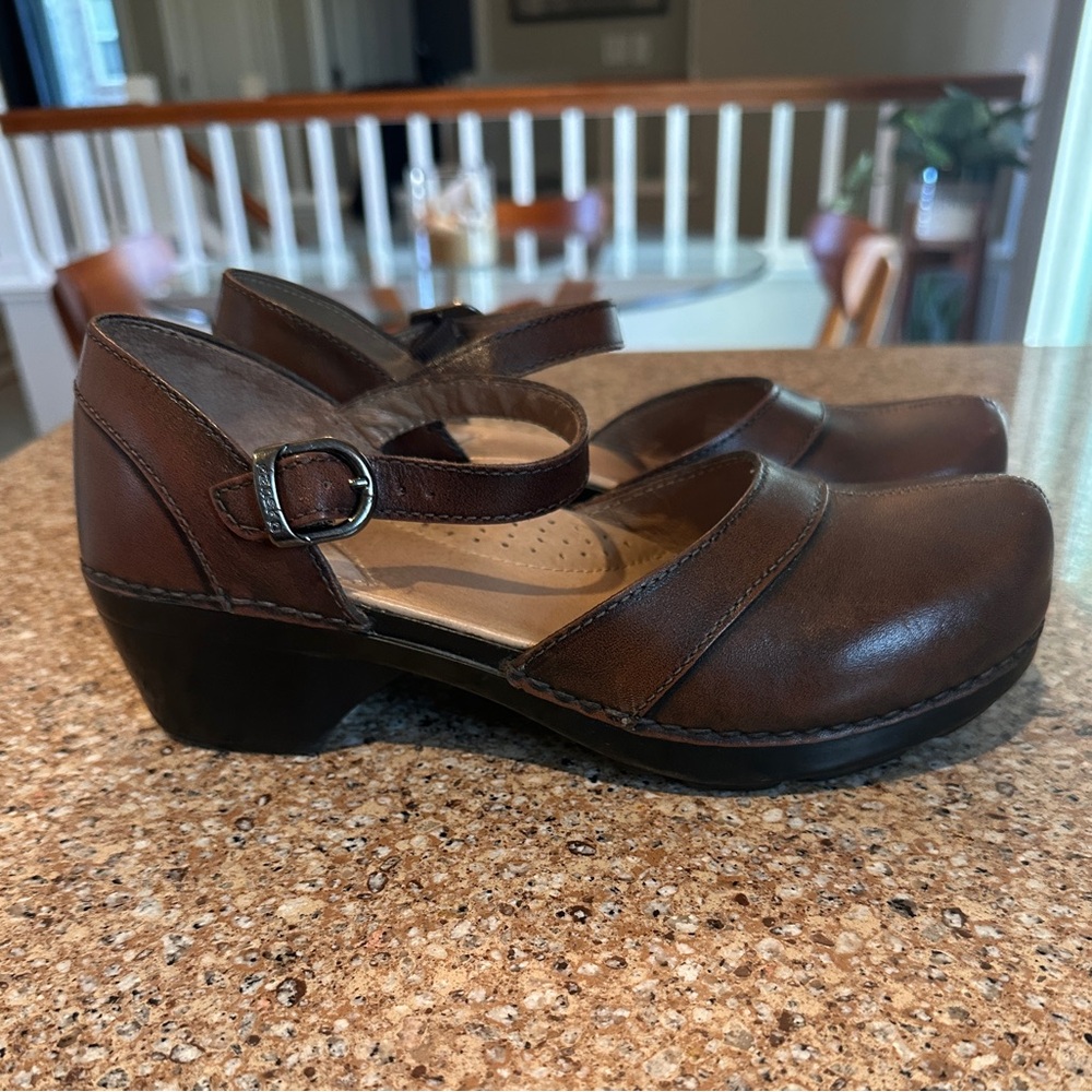 Dansko Sally Brown Leather Mary Jane Shoes Size 38 (7.5-8) - Picture 3 of 6